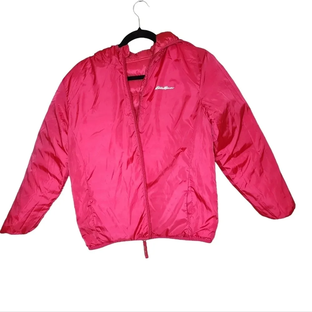 Eddie Bauer reversible down‎ coat.  Pink ombre.